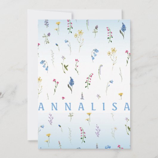 小さなワイルドフラワーイースターE-Vite – カスタマイズ可能な招待客 招待状 (裏面)