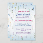 小さなワイルドフラワーイースターE-Vite – カスタマイズ可能な招待客 招待状 (正面/裏面)