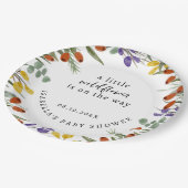 小さなワイルドフラワーオンザウェイベイビー秋シャワー ペーパープレート (アングル)