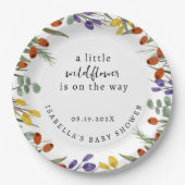 小さなワイルドフラワーオンザウェイベイビー秋シャワー ペーパープレート (正面)