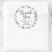 小さなワイルドフラワーオンザウェイベイビー秋シャワー ラウンドシール (バッグ)