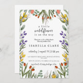 小さなワイルドフラワーオンザウェイベイビー秋シャワー 招待状 (正面/裏面)