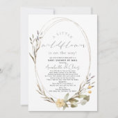 小さなワイルドフラワーオーバルガールベビーシャワーbyメール 招待状 (正面)