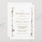 小さなワイルドフラワーガーデンボホガールベビーシャワー 招待状 (正面/裏面)