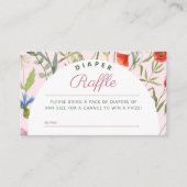 小さなワイルドフラワーガールの赤ちゃんシャワーおむつラッフル エンクロージャーカード (正面)