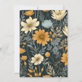 小さなワイルドフラワーグリーン自然テーマベビーシャワー 招待状 (裏面)