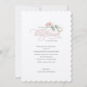 小さなワイルドフラワーシンプルのエレガントピンクのシャワー 招待状 (正面)