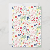 小さなワイルドフラワーパターン赤ちゃんシャワー 招待状 (裏面)