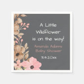 小さなワイルドフラワーピンクの女の子のベビーシャワー スタンダードカクテルナプキン (正面)