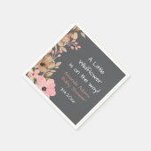 小さなワイルドフラワーピンクの女の子のベビーシャワー スタンダードカクテルナプキン (角)