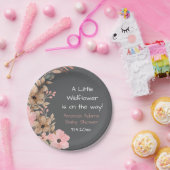 小さなワイルドフラワーピンクの女の子のベビーシャワー ペーパープレート (パーティー)