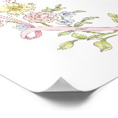 小さなワイルドフラワーピンクの弓ベビーシャワーへようこそ ポスター (角)