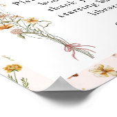 小さなワイルドフラワーピンクの赤ちゃんシャワー本ベビー ポスター (角)