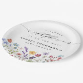 小さなワイルドフラワーフローラガーデン女の子の赤ちゃんシャワー ペーパープレート (アングル)