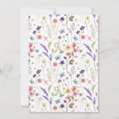小さなワイルドフラワーフローラガーデン赤ちゃんシャワーガール 招待状 (裏面)