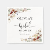 小さなワイルドフラワーブライダルシャワー紙ナプキン スタンダードカクテルナプキン (正面)
