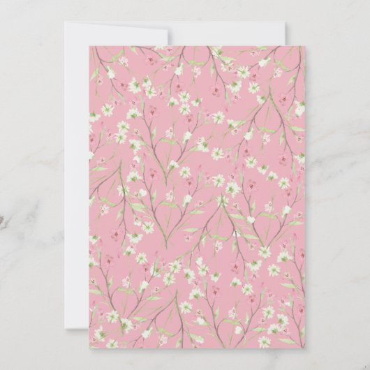 小さなワイルドフラワーブーケ女の子の赤ちゃんシャワー 招待状 (裏面)