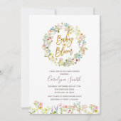 小さなワイルドフラワーベビーの開花ベビーシャワー 招待状 (正面)