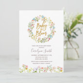 小さなワイルドフラワーベビーの開花ベビーシャワー 招待状 (スタンド正面)