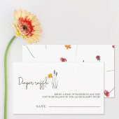 小さなワイルドフラワーベビーシャワーおむつラッフル エンクロージャーカード