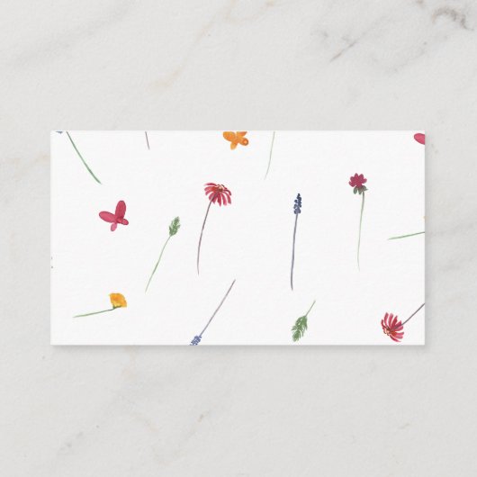 小さなワイルドフラワーベビーシャワーおむつラッフル エンクロージャーカード (裏面)