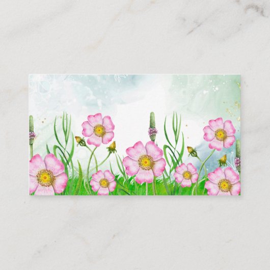 小さなワイルドフラワーベビーシャワーおむつラッフル エンクロージャーカード (裏面)