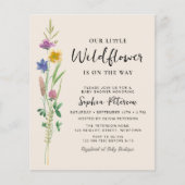小さなワイルドフラワーベビーシャワー予算招待状 (正面)
