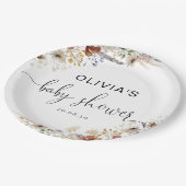 小さなワイルドフラワーベビーシャワー紙プレート ペーパープレート (アングル)