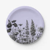 小さなワイルドフラワーベビーシャワー紙プレート ペーパープレート (正面)
