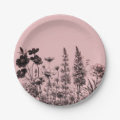 小さなワイルドフラワーベビーシャワー紙プレート ペーパープレート (正面)