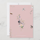 小さなワイルドフラワーベビービーガール赤ちゃんシャワーInvi 招待状 (裏面)