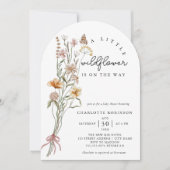 小さなワイルドフラワーボホアーチガール赤ちゃんシャワー 招待状 (正面)