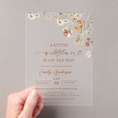 小さなワイルドフラワーボホテラコッタベビーシャワー アクリル招待状 (インサイチュ (ポータブル))