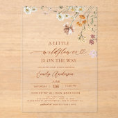 小さなワイルドフラワーボホテラコッタベビーシャワー アクリル招待状 (正面)