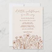 小さなワイルドフラワーボホテラコッタベビーシャワー 招待状 (正面)