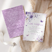 小さなワイルドフラワーボホフローラガールベビーシャワー 招待状