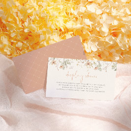 小さなワイルドフラワーボホベビーディスプレイシャワー エンクロージャーカード