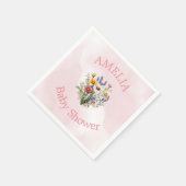 小さなワイルドフラワーボホ自然ガールベビーシャワー スタンダードカクテルナプキン (角)