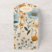 小さなワイルドフラワーボホ自然テーマベビーシャワー オールインワン招待状 (外側)