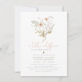 小さなワイルドフラワーボホ自然テーマベビーシャワー 招待状 (正面)