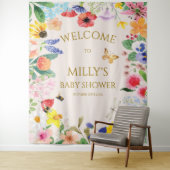 小さなワイルドフラワーママbee赤ちゃんシャワーへようこそ タペストリー (インサイチュ)