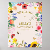 小さなワイルドフラワーママbee赤ちゃんシャワーへようこそ ポスター (正面)