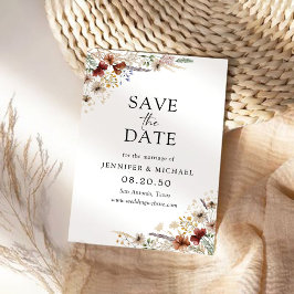 小さなワイルドフラワー日付カードを保存 セーブザデート