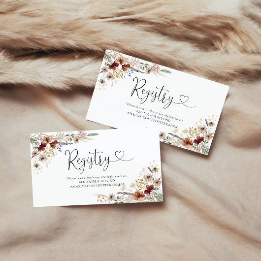 小さなワイルドフラワー赤ちゃんシャワーレジストリ エンクロージャーカード