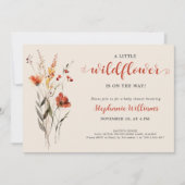 小さなワイルドフラワーBOHO水の色ベビーシャワー 招待状 (正面)