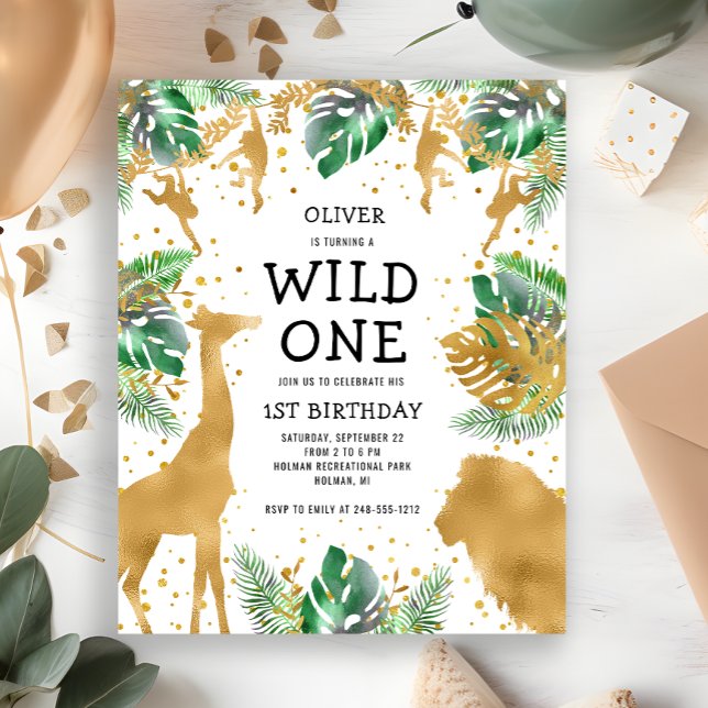 小さなワイルドワンの1歳の誕生日をサファリでお祝い Budget Wild One (クリエイターアップロード済み)