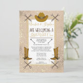 小さなワイルドワンウェスタンのベビーシャワー 招待状 (スタンド正面)