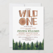 小さなワイルドワンウッドランド赤ちゃんシャワー 招待状 (正面)