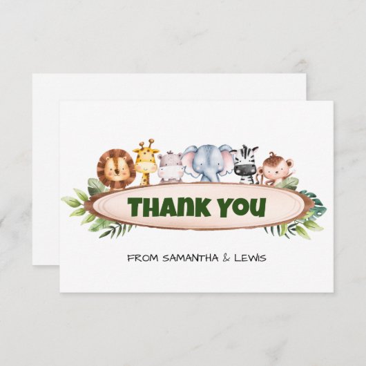 小さなワイルドワンサファリありがとう サンキューカード (正面/裏面)