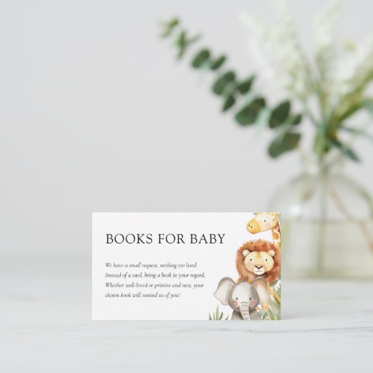 小さなワイルドワンサファリベイビーシャワー エンクロージャーカード (スタンド正面)
